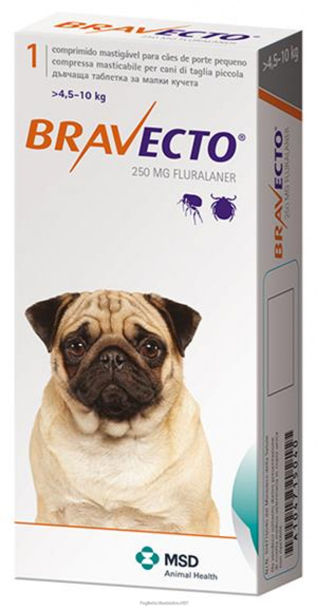 Bravecto 1CPR 250mg 4,5-10kg
