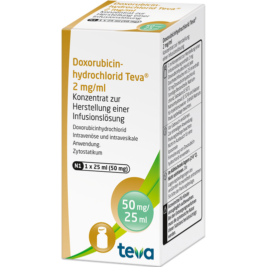 DOXORUBICINA TEVA 2 MG/ML 50MG/25ML